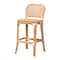 Baxton Studio Adrena Modern Bohemian Natural Brown Rattan Bar Stool 225-13069-ZORO - alternate 2